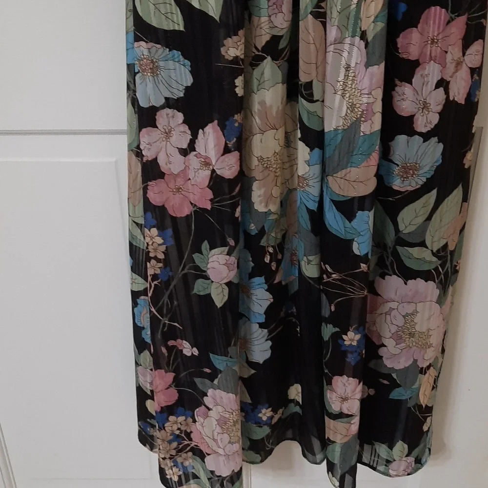 Adrianna Papell Floral Maxi Dress - Black and Blue - Picture 11 of 16